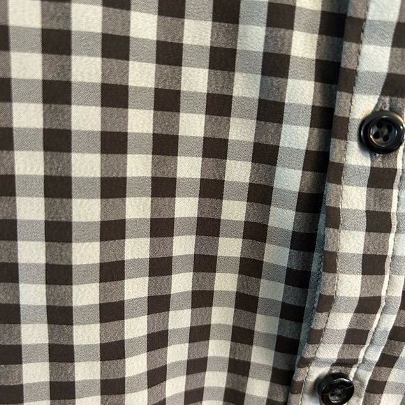 RUGBY stretch mens long sleeve button down shirt in black & gray. Sz Medium F1 - Picture 8 of 8